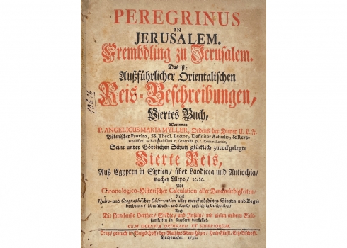 לאספני ספרים עתיקים – לוט של 2 ספרי Peregrinus in Jerusalem. Peregrinus in Jerus