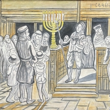 'אדי גולדשטיין' - מתפללים בבית הכנסת הרפורמי בנווה שלום'