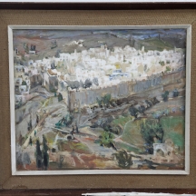 בינדר, אברהם (Avraham Binder) - 'ירושלים' - ציור ישן ויפה במיוחד, שמן על בד