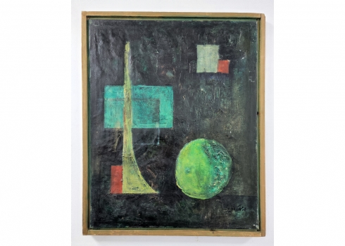 שלמה אלירז - 'מחווה לארדון' - ציור ישן, שמן על בד, חתום ומתוארך: 1969