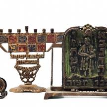 לוט של 5 פרטי יודאיקה וישראליאנה ישנים שונים, עשויים פליז