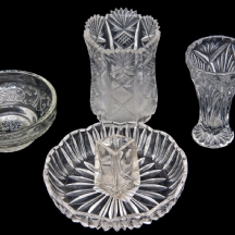 לוט של 5 כלים דקורטיביים עשויים קריסטל וזכוכית