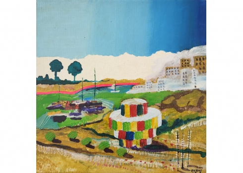 עודד פיינגרש (Oded Feingersh) - 'חוף תל אביב' - שמן על בד, חתום