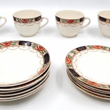 סט כלי חרס אנגלים עתיקים משנת 1910 מתוצרת: 'Argyle Pottery Imari Berwick'