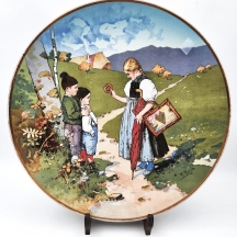 צלחת גרמנית גדולת מיימדים (Charger) מתוצרת 'Villeroy & Boch, Mettlach', מעוטרת