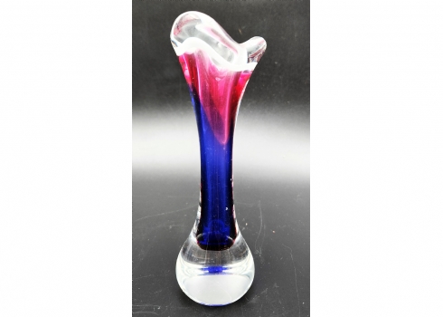 לאספני זכוכית סטודיו - אגרטל זכוכית קטן לפרח בודד (Solifleur) עשוי בעבודת ניפוח