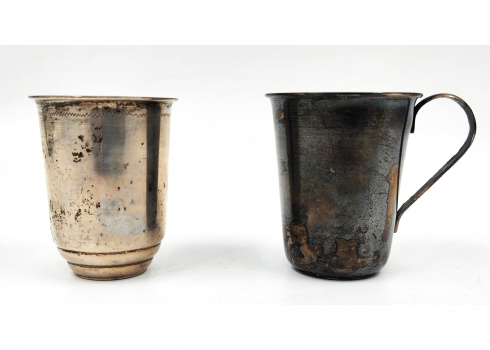 לוט של 2 כוסיות כסף לקידוש ישראליות שונות