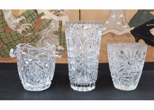 לוט של 3 כלי זכוכית ישנים