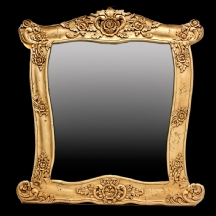 מראה לתליה עשויה עץ מגולף