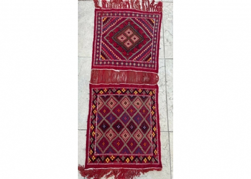 שטיח אוזבקי (זוג מחוברים), צמר על כותנה, עבודת יד
