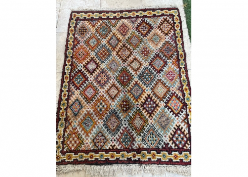 שטיח מרוקאי, צמר על כותנה, עבודת יד