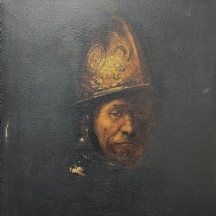 ציור עתיק על פי ציורו הנודע של רמברנט 'The Man with the Golden Helmet'