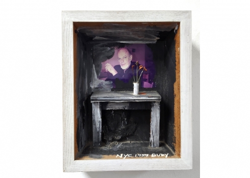 בוקי שוורץ - עבודה בתלת מיימד, טכניקה מעורבת וצילום, חתום ניו יורק 1989