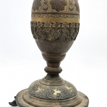 הוקה (בסיס / רגל לנרגילה) עותמאנית עתיקה ויפה במיוחד מהמאה ה-19, עשויה ברונזה