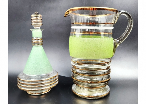 לאספני וינטג' - לוט של שני כלי זכוכית משנות ה-40