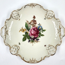 צלחת פירות גרמנית ישנה מתוצרת: 'רוזנטל' (Rosenthal), מעוטרת בהדפסים פרחוניים