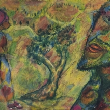 אריה קפלון - 'השותלים', שמן על בד, חתום