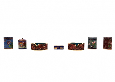 לאספני קלואזונה - לוט של 7 כלי קלואזונה (Cloisonne)