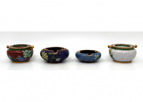 לאספני קלואזונה - סט של 4 מאפרות קלואזונה (Cloisonne)