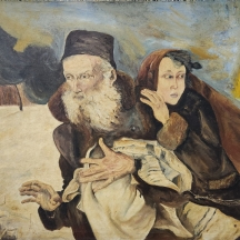ציור ישן, שמן על בד, חתום (פגם לבד - מצולם), ללא מסגרת, מידות: 50X70 ס"מ.