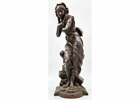 Eutrope Bouret (צרפתי, 1833-1906) - פסל ברונזה צרפתי עתיק מסוף המאה ה-19