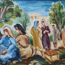 דוד גלבוע, 'נשים ערביות', שמן על בד, חתום