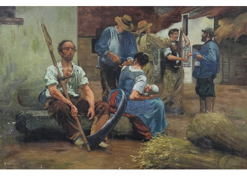 'La Paya des Moissonneurs' - ציור על פי מקור מאת ליאון אוגוסטין לרמיט