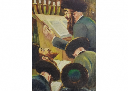 'חמישה יהודים' - שמן על בד, לא חתום