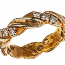 טבעת 'צמה' עשויה זהב צהוב 14 קארט