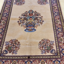 שטיח אפגני בסיס משי פרחים
