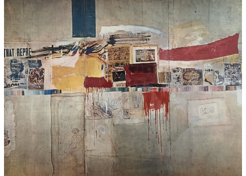 רוברט ראושנברג (Robert Rauschenberg) - הדפס מצולם ישן ממוסגר