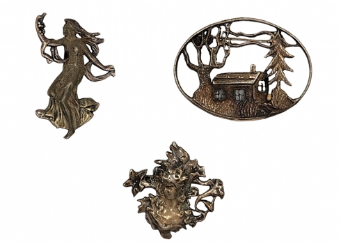 לוט של 3 סיכות כסף, חתומות '925', משקל כולל: 13.88 גרם סה"כ