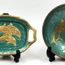 סט של 2 כלי הגשה ישנים דקורטיביים