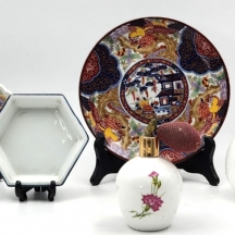 לוט של 6 כלי פורצלן וקרמיקה ישנים