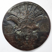 תבליט נחושת עגול וגדול לתלייה על הקיר