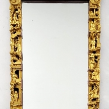 מראה סינית ישנה ויפה, המסגרת עשויה עץ מגולפת ומוזהבת