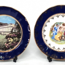 לוט של 2 צלחות פורצלן דקורטיביות שונות