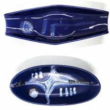 לוט של 2 כלי קרמיקה ישראלים מתוצרת: קרנת / קרמיקה נתניה (Kernat), מעוטרים בזיגוג