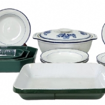 לוט של 13 כלי הגשה ישנים ושונים