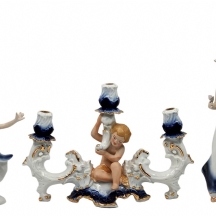 לוט של 3 פסלוני פורצלן רומניים ישנים