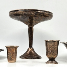 לוט של 5 כלי כסף ישנים שונים