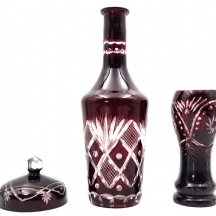 לוט של 3 חפצי קריסטל צ'כים ישנים