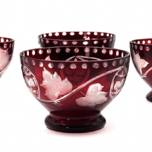 סט של 6 קעריות קריסטל צ'כיות לליפתן ישנות