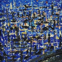 חיים סביצקי (Haim Savitzky) - 'תל אביב' - ציור ישן, שמן על בד צרפתי, חתום