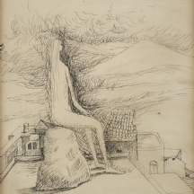 'אישה יושבת' - רישום על נייר, חתום: אינא