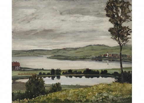 מקס ג'וזף וכסלר (צייר גרמני, Max Josef Wechsler, 1884-1945) - 'נוף אגם גרמני'