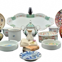 לוט של 14 כלי קרמיקה ופורצלן ישנים