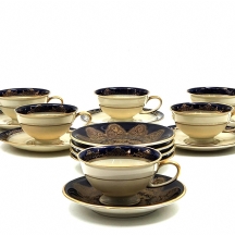 לוט של 6 ספלוני מוקה גרמנים ותחתיות תואמות ו-6 תחתיות בוואריות