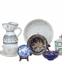 לוט של 9 כלי פורצלן וקרמיקה ישנים