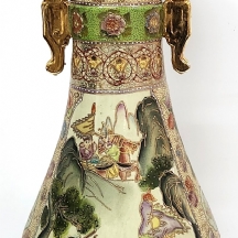 אגרטל סיני דקורטיבי גדול בסגנון סטסומה (Satsuma) יפני